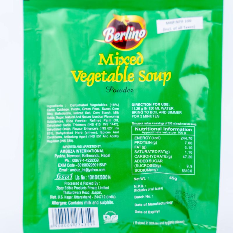 Mixed vegetable soup