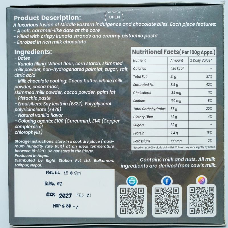 Kunafa chocolate dates