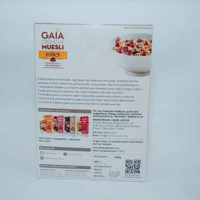 Gaia Crunchy Muesli Chocolate and canberry(400gm)